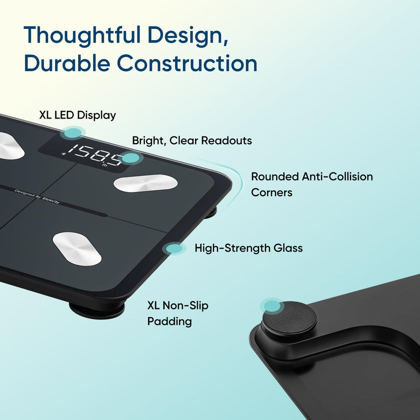 Etekcity Body Fat Scale Smart BMI Scale, Smart Weighing Scale , Bluetooth Electronic Body Analyzer Machine, Accurate Machine, 400lb Black ESF-551 🍁 All In One Marketplace Canada