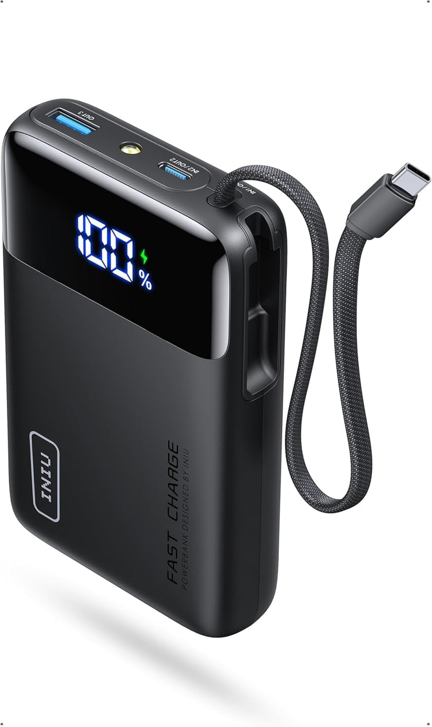 INIU 20000mAh Power Bank, Small 45W PD Fast Charging Portable Charger with Built-in USB C Cable, Flight-Safe Travel External Phone Battery Pack for iPhone 17 16 Pro Max Samsung S25 S26 Google iPad etc 🍁 All In One Marketplace Canada