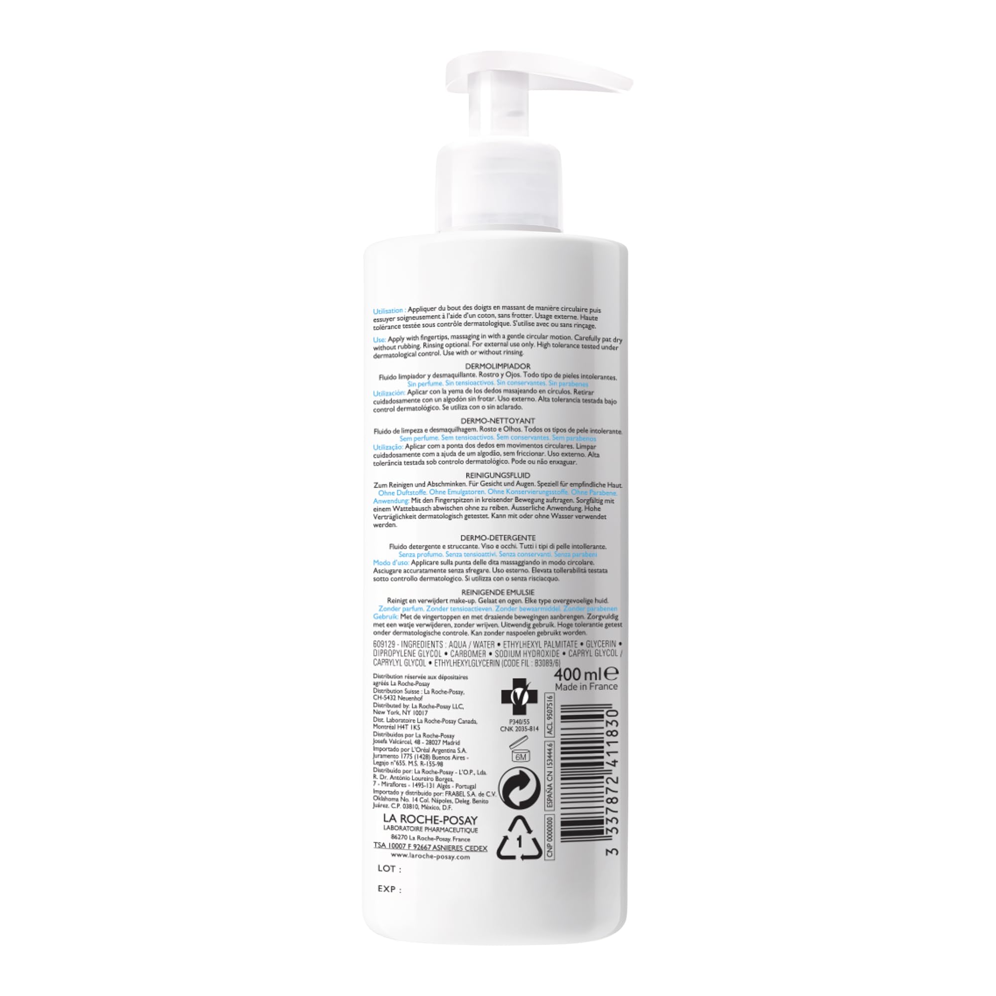 La Roche Posay Face Wash, Toleriane Dermo Cleanser, Formulated with Glycerin to Calm Irritated Skin, Gently Cleanses & Removes Makeup. Suitable for Sensitive Skin. Dermatologist Recommended, 400mL 🍁 All In One Marketplace Canada