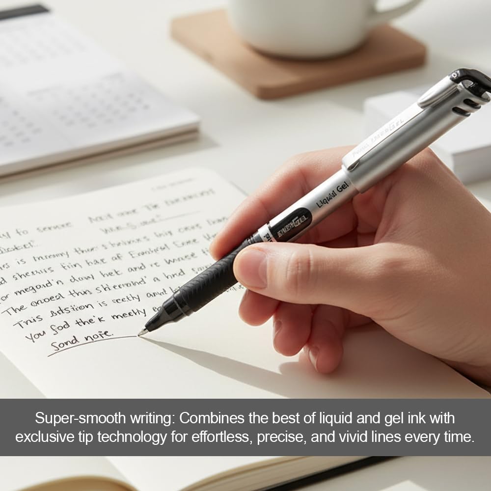 Pentel EnerGel Gel Pen with Cap 0.7mm, Black Ink, 12PK 🍁 All In One Marketplace Canada