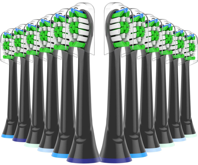 Replacement Brush Heads for Philips Sonicare Electric Toothbrush, Fit Plaque Control, Gum Health, FlexCare, HealthyWhite, Essence+ and EasyClean, 12 Pack (Black) 🍁 All In One Marketplace Canada