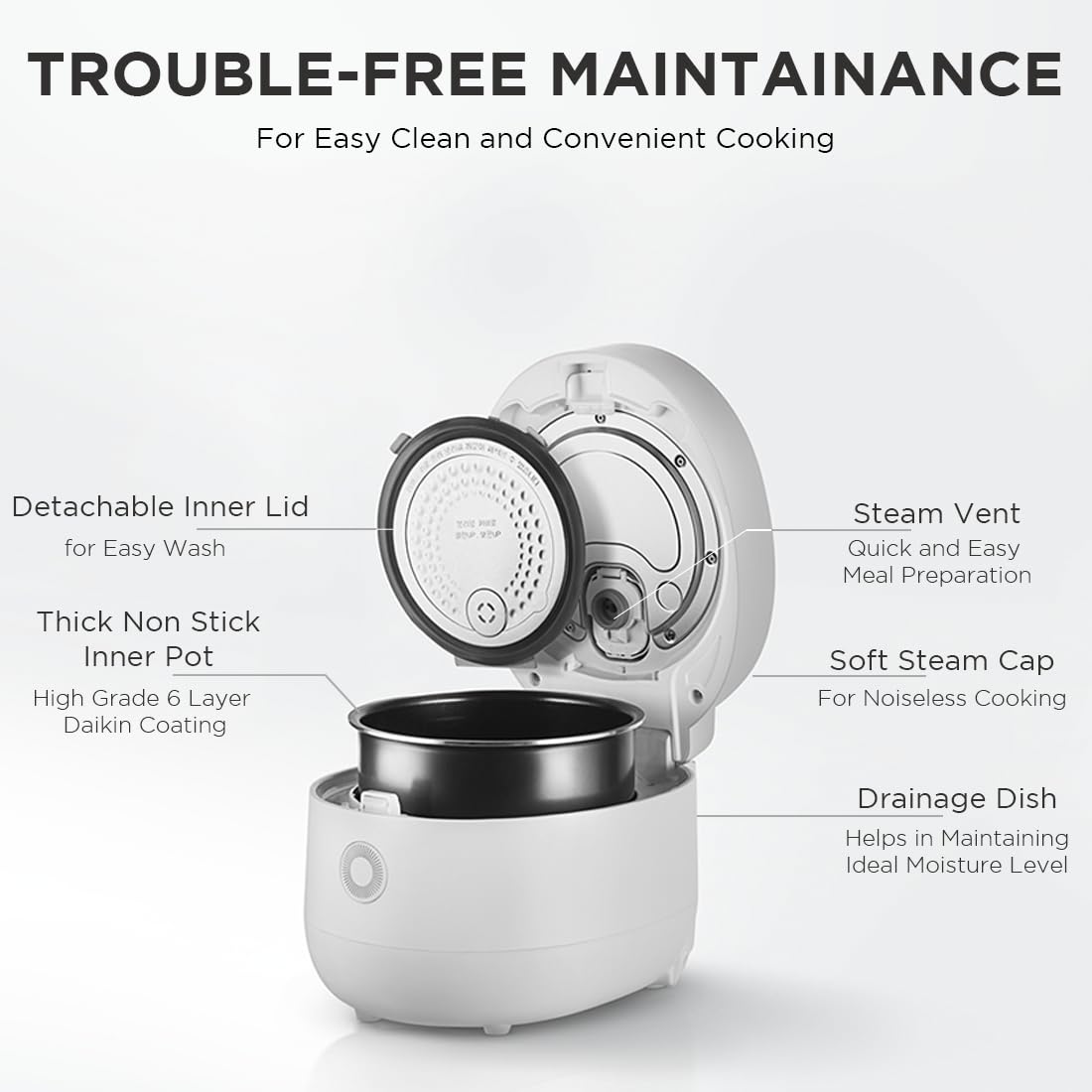 CUCKOO Rice Cooker 6 Cup Uncooked / 12 Cup Cooked, Modern Fuzzy Logic Rice Cooker Small with Delay Timer & Keep Warm Setting, Versatile Food Steamer for Cooking, Non-Stick Inner Pot, White (CR-0675FW) 🍁 All In One Marketplace Canada