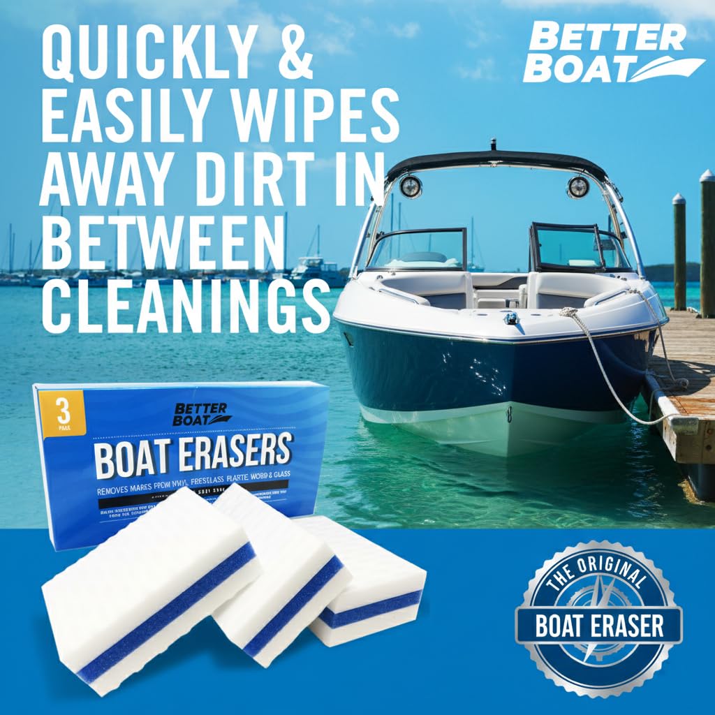 3PK Premium Boat Scuff Erasers, Boating Accessories for Cleaning, Gift for Pontoon, Fishing, Jon Boats, Decks, Vinyl and Hull Cleaner, Gadgets for Men and Women 🍁 All In One Marketplace Canada