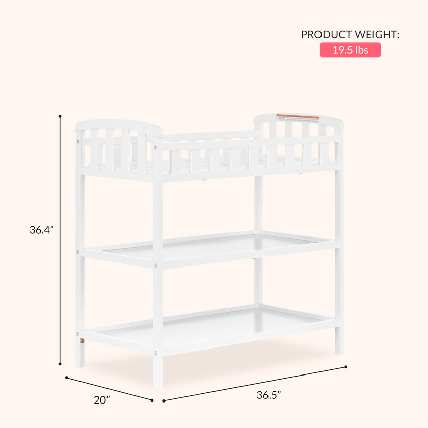 Dream On Me Emily Changing Table In White, Comes With 1