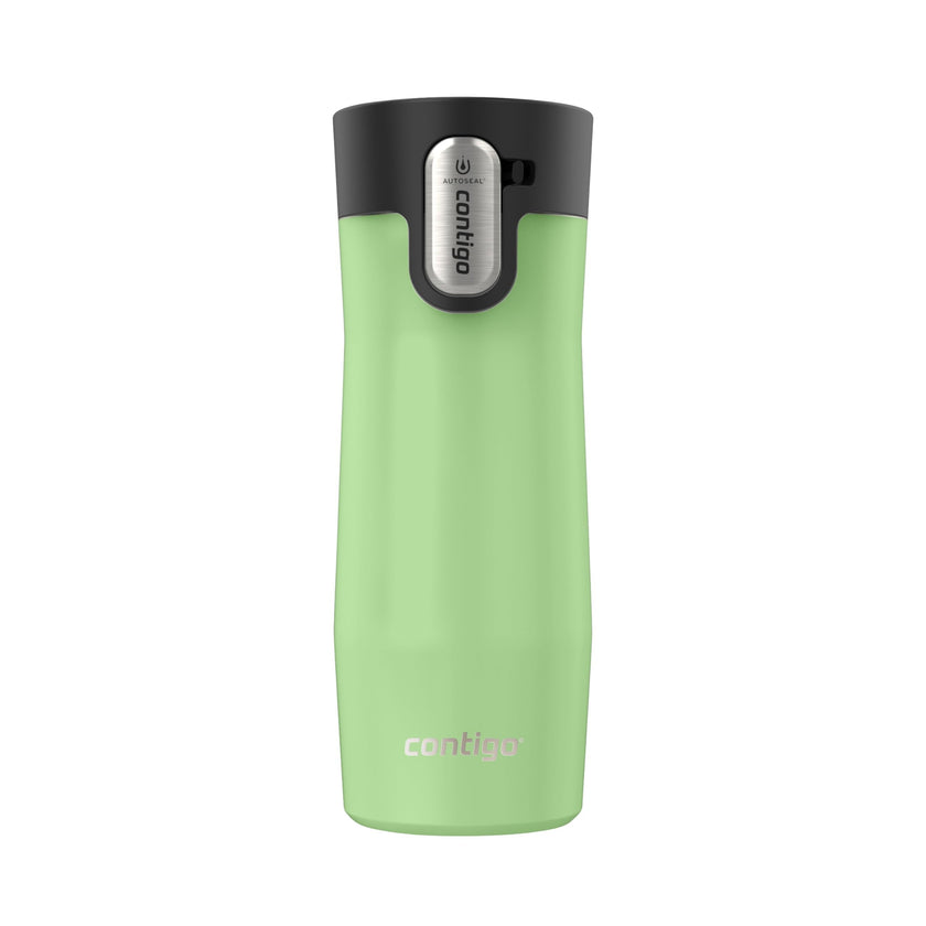 Contigo West Loop 3.0 Stainless Steel Travel Mug with Tea-Bag Hook & Spill-Proof Lid, Vacuum-Insulated Reusable Cup Coffee and Tea, 16 oz (473 mL), Cucumber - Keeps Drinks Hot up to 11 Hours 🍁 All In One Marketplace Canada
