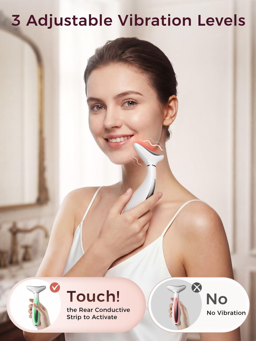 3 in 1 Neck and Face Massager Tool, Red Light Therapy for Face, Portable Facial Massager for Mother Day Gifts, Anniversary Gift for Couple, Valentines Day Gifts for Her, Birthday Gifts for Women 🍁 All In One Marketplace Canada