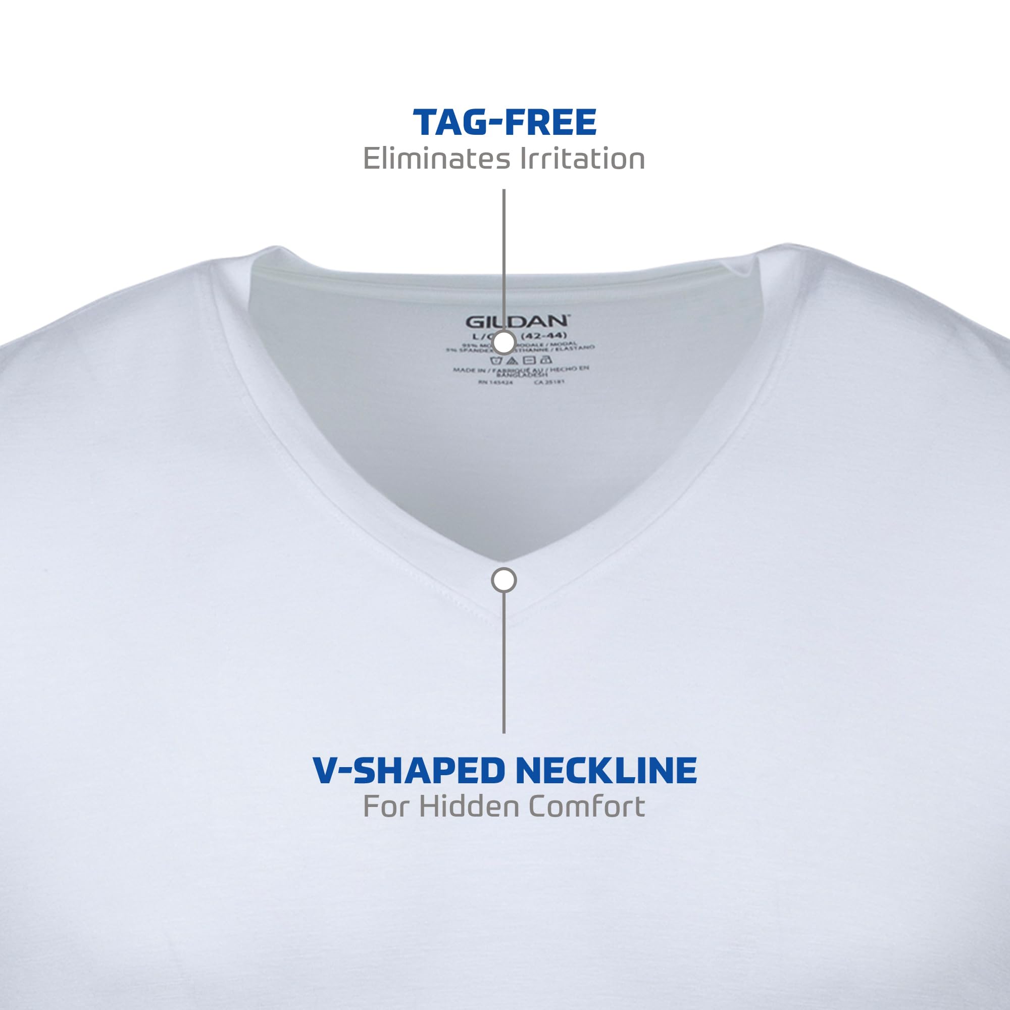 Gildan Men's V-Neck T-Shirts, Multipack, Style G1103, White (6-Pack), Medium 🍁 All In One Marketplace Canada