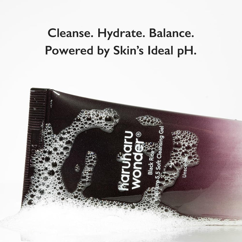 Haruharu Wonder Black Rice Moisture 5.5 Soft Cleansing Gel 100ml Fermented Black Rice Face Wash Foam Cleanser 🍁 All In One Marketplace Canada