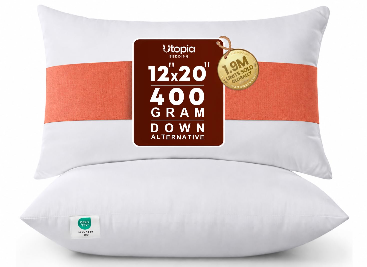 Utopia Bedding Throw Pillows Insert (Pack of 2, White) - 12 x 20 Inches Bed and Couch Pillows - Indoor Decorative Pillow 🍁 All In One Marketplace Canada