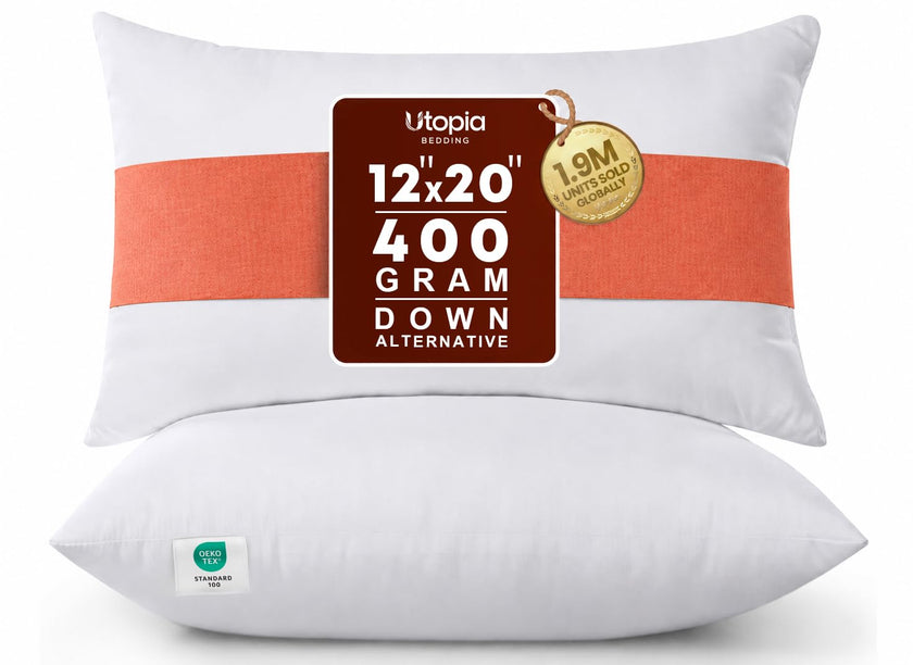 Utopia Bedding Throw Pillows Insert (Pack of 2, White) - 12 x 20 Inches Bed and Couch Pillows - Indoor Decorative Pillow 🍁 All In One Marketplace Canada