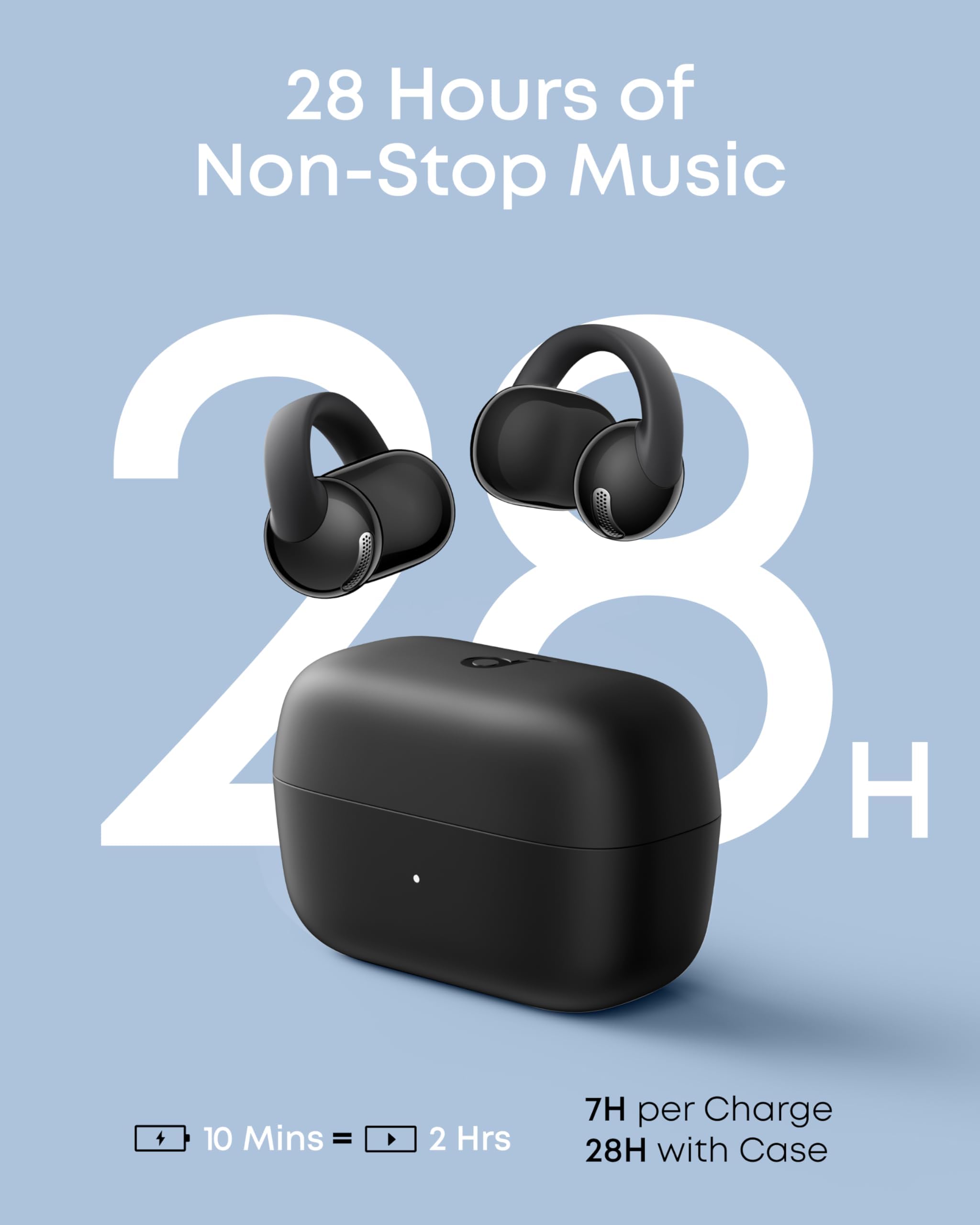soundcore C50i by Anker, Open-Ear Headphones, Clip-On Earbuds, Ultra-Comfort, FlexiClip Design, 12mm Drivers for Powerful Bass, AI Clear Calls, 28H Playtime, Secure Fit, Hi-Res, IP55, Bluetooth 6.0 🍁 All In One Marketplace Canada