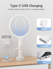YISSVIC Bug Zapper Racket 4000 Volt Electric Fly Swatter Fly Zapper Indoor Outdoor Dual Modes with Attractant Light Rechargeable 🍁 All In One Marketplace Canada
