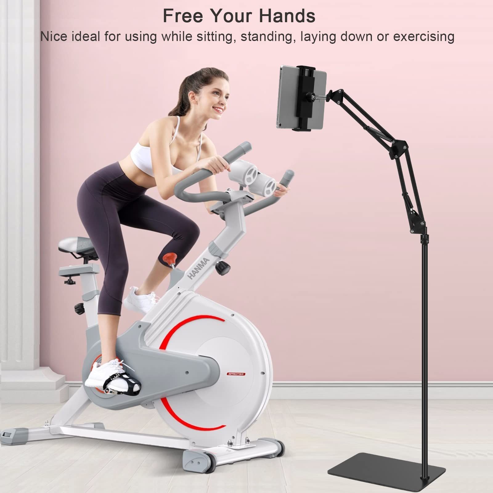 SAMHOUSING Tablet Floor Stand, Adjustable Universal 360-degree Rotatable Metal Tablet Holder, Phone Stand for iPad/iPhoneX/iPad Pro or Other 4.7~12.9 Inch-Screen Devices (Black) 🍁 All In One Marketplace Canada