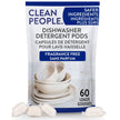 Clean People All Natural Dishwasher Pods - Cuts Grease & Rinses Sparkling Clean - Residue-Free - Phosphate Free Dishwashing Pods - Fragrance Free, 60 Pack 🍁 All In One Marketplace Canada