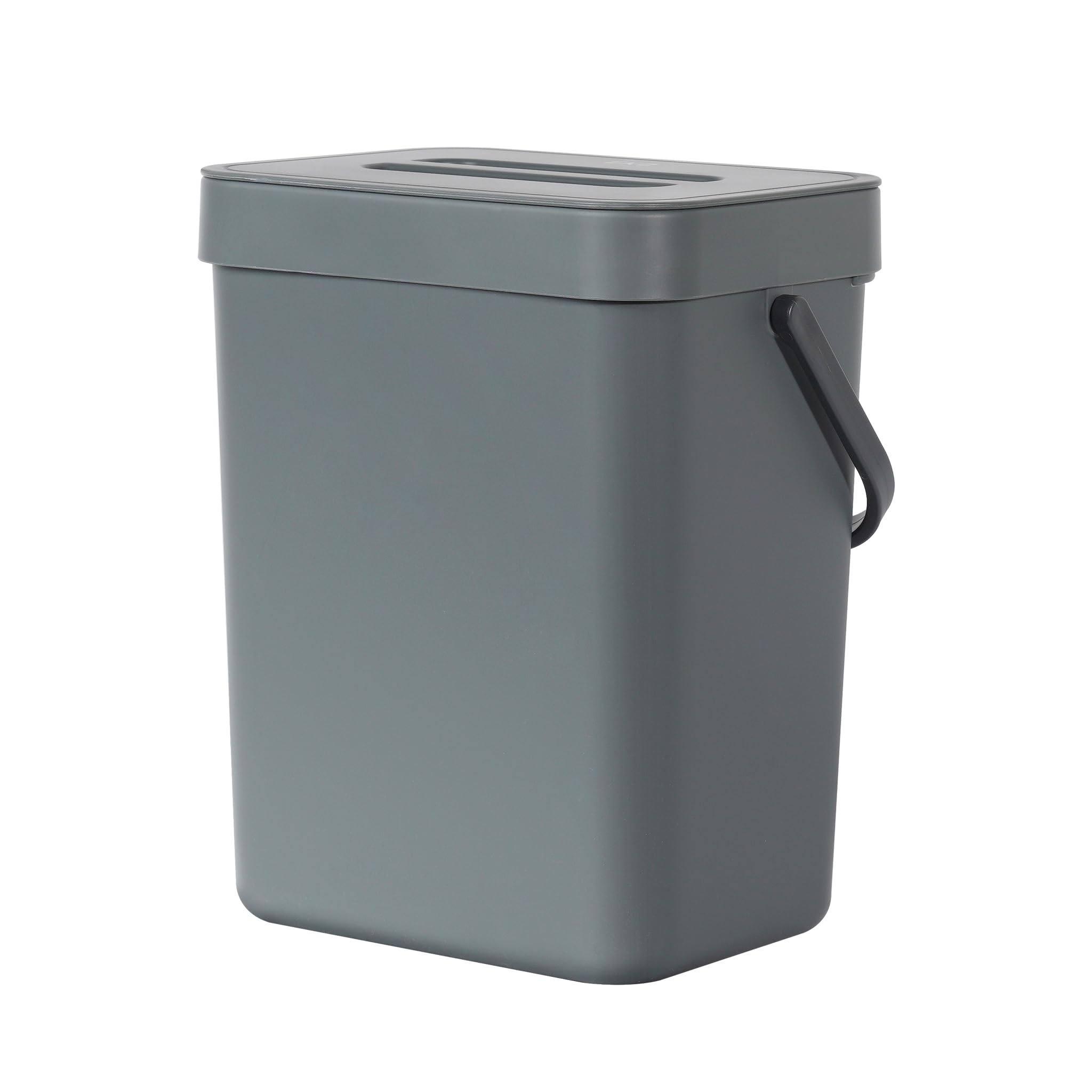EKO Puro Mini Wall-Mounted Trash Can with Lid, Indoor Food Waste Compost Bucket, 0.79 Gal / 3L Small Hanging Trash Can for Kitchen (Grey) 🍁 All In One Marketplace Canada
