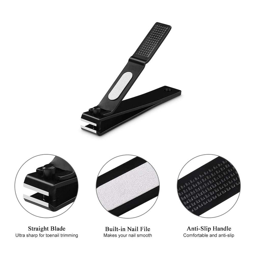 HAWATOUR Nail Clippers Set, Ultra Sharp Sturdy Fingernail and Toenail Clipper Cutters with Visibly Tin Case, Black 🍁 All In One Marketplace Canada