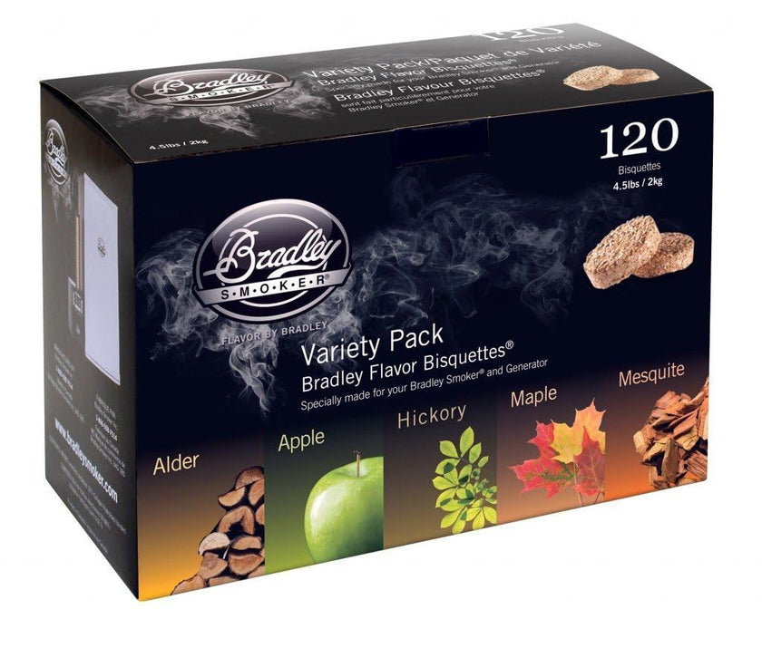 Bradley Smoker Bisquettes For Grilling and BBQ, 5 Flavour Variety, 120 Pack 🍁 All In One Marketplace Canada