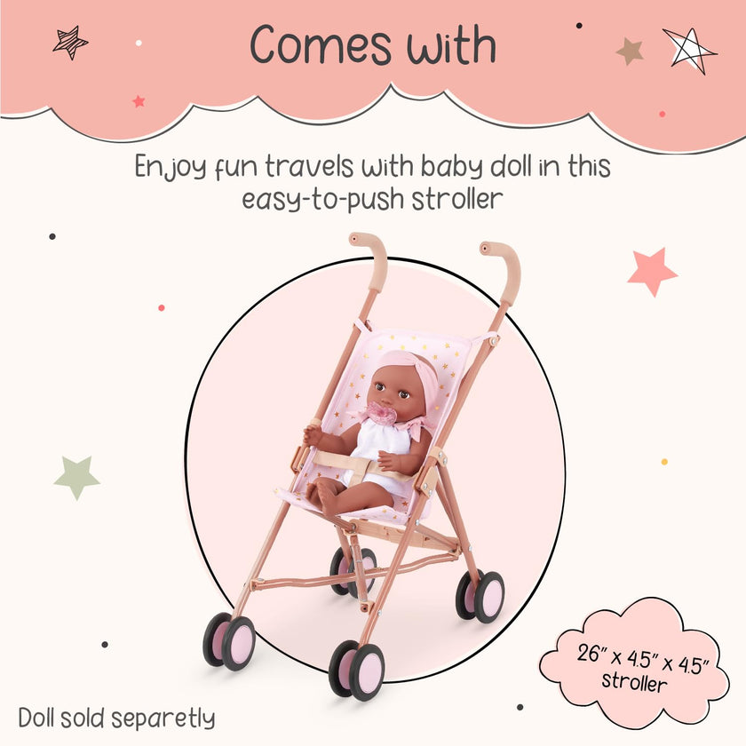 LullaBaby Baby Doll Stroller, Foldable Star-Print Toy Stroller, Accessory 🍁 All In One Marketplace Canada