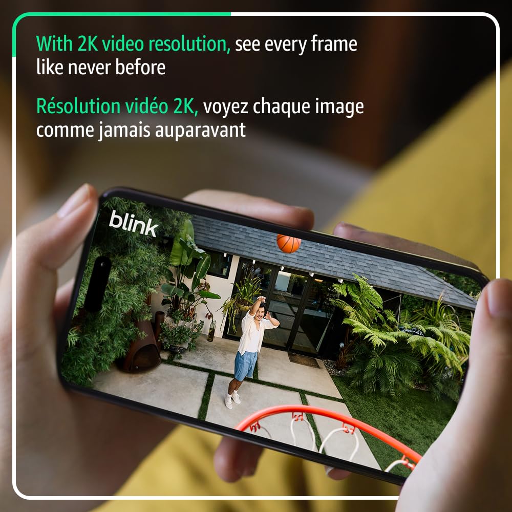 Blink Outdoor 2K+ (newest model) — Wireless smart security camera, 2K video resolution, enhanced audio, two-year battery. Sync Module Core included — 3 camera system (Black) 🍁 All In One Marketplace Canada
