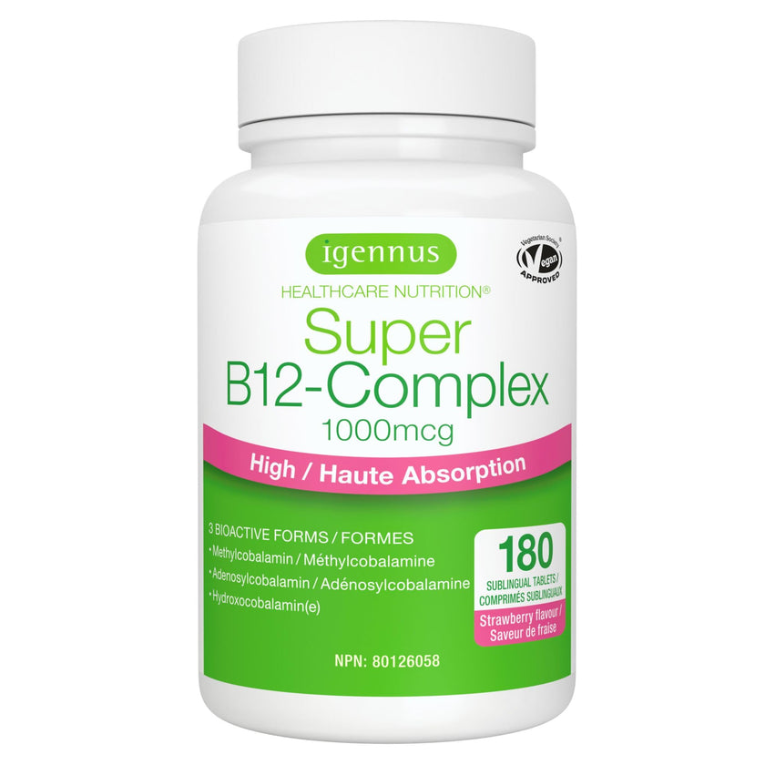 Igennus Sublingual Vitamin B12-Complex 1000mcg, Methylated B12, 180 Serving 🍁 All In One Marketplace Canada