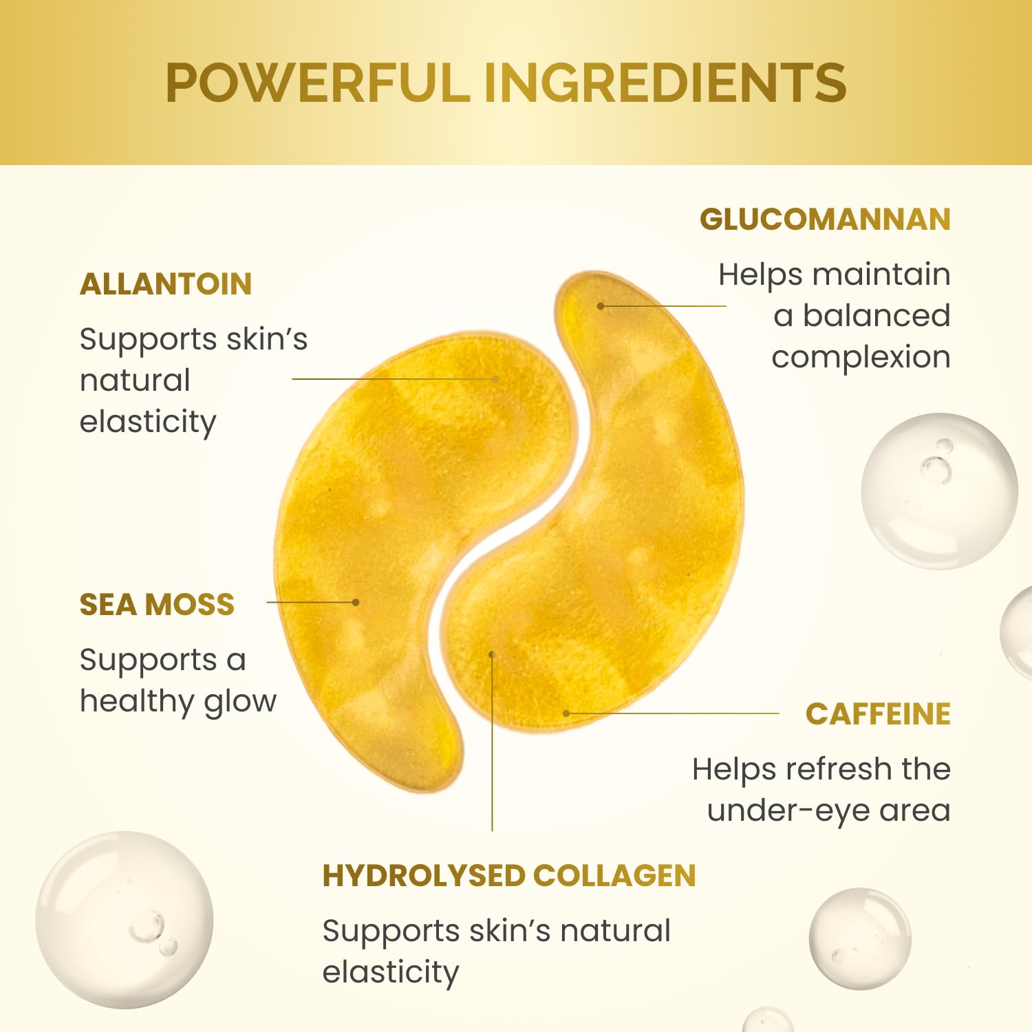 PLANTIFIQUE 24K Gold Under Eye Patches - Dermatologist Tested - 20 Pairs Cooling Eye Masks for Dark Circles & Puffiness, with Collagen & Hyaluronic Acid - Patch Yeux 🍁 All In One Marketplace Canada