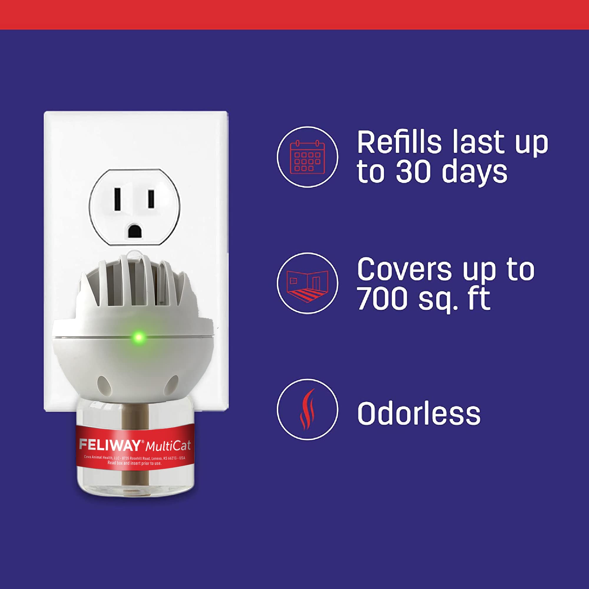 FELIWAY Friends Diffuser Refill Value Pack, Promotes harmony between cats in multi-cat households, VHP Registered NN.X7C2, includes 3 Refills, Lasts 90 Days, Cat Calming Pheromones, 3 x 48ml 🍁 All In One Marketplace Canada