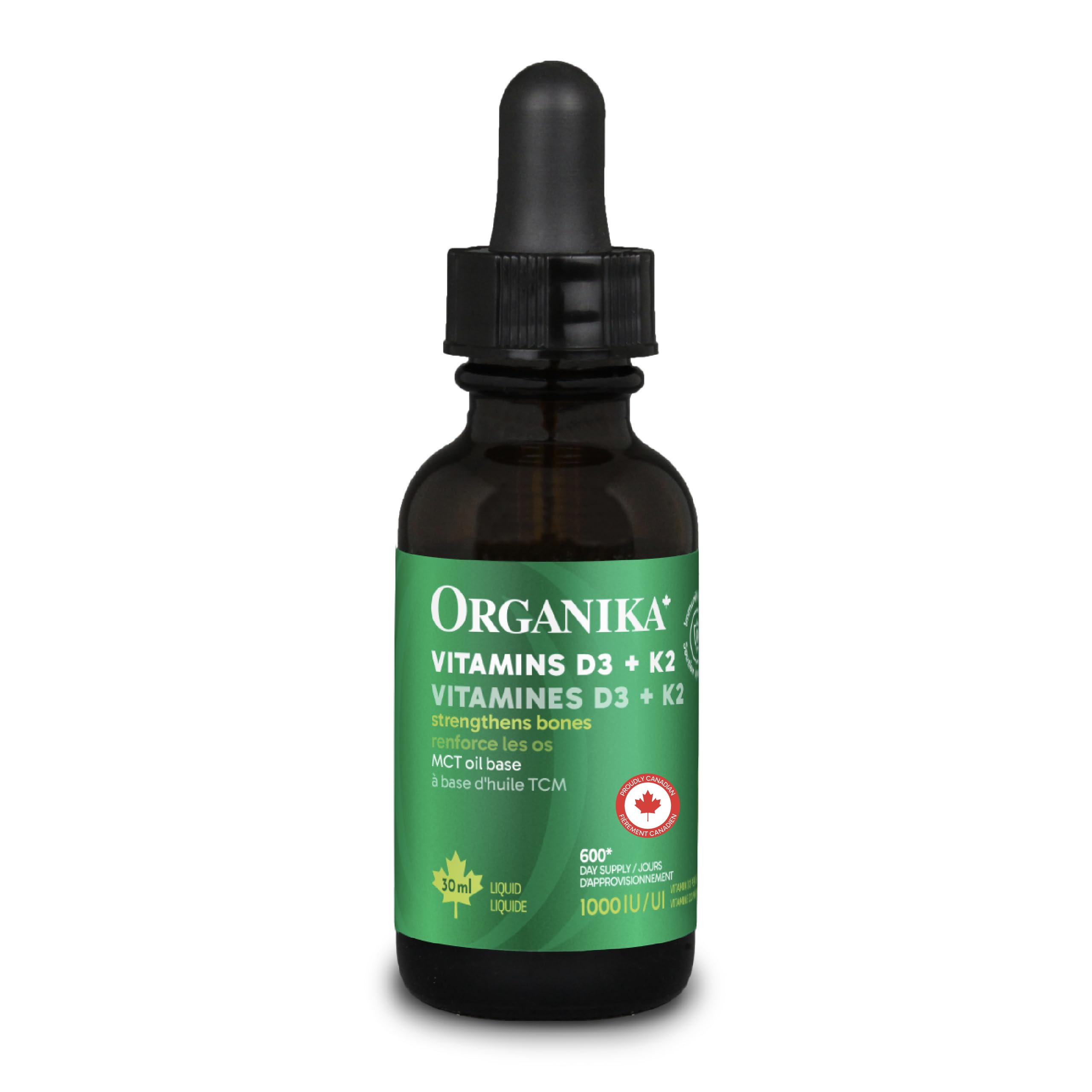 Organika Vitamin D3 + K2 (MK7) Liquid Drops 30 ml, 600-day Supply 🍁 All In One Marketplace Canada