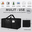 6 Pack-Extra Large Heavy Duty Moving Bags - Waterproof Storage Totes with Handles & Zippers, Foldable for College Dorm, Storage (Black) 🍁 All In One Marketplace Canada
