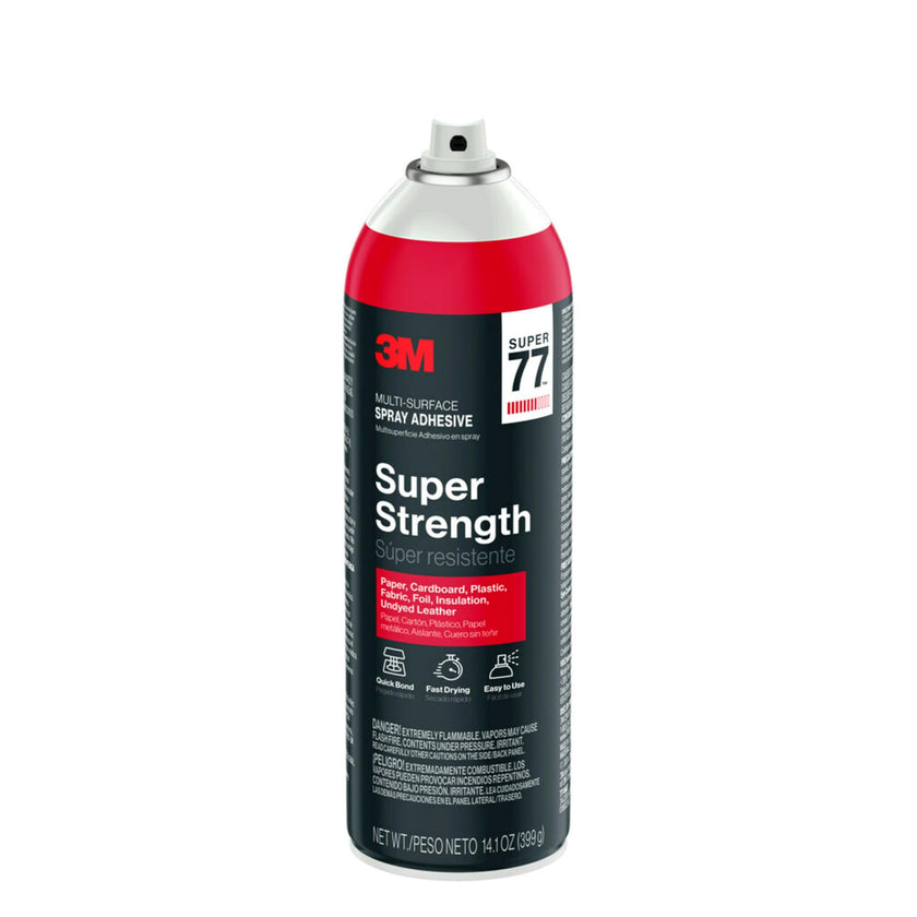 3M Super 77 Multi-Surface Spray Adhesive, 14.1 oz., Low VOC, Quick Bond, Fast Drying, Clear Finish for Foil, Foam, Paper, Metal, Plastic, Fabric, and Cardboard (77-NAT-EF) 🍁 All In One Marketplace Canada