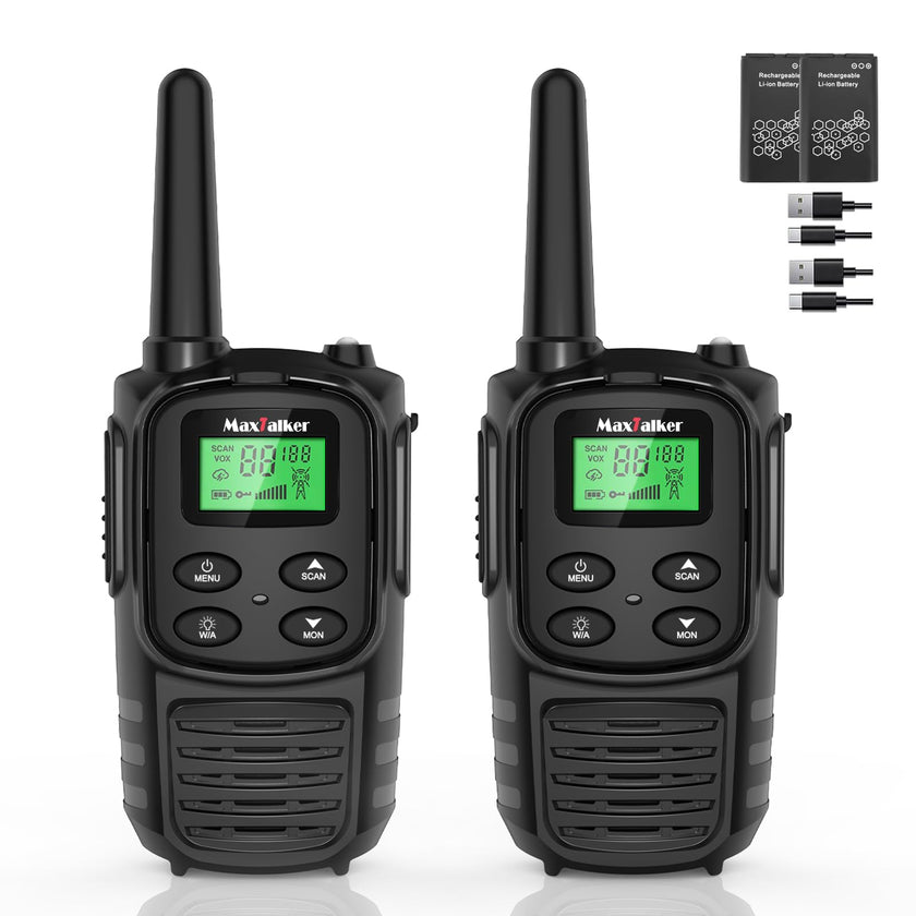 Walkie Talkies Long Range for Adult, MT10 Rechargeable Walkie Talkies FRS Two Way Radio, NOAA, 1200mAh Li-ion Battery USB-C Cable, LED Flashlight, VOX Walkie Talkie for Hiking Camping 2Pack 🍁 All In One Marketplace Canada