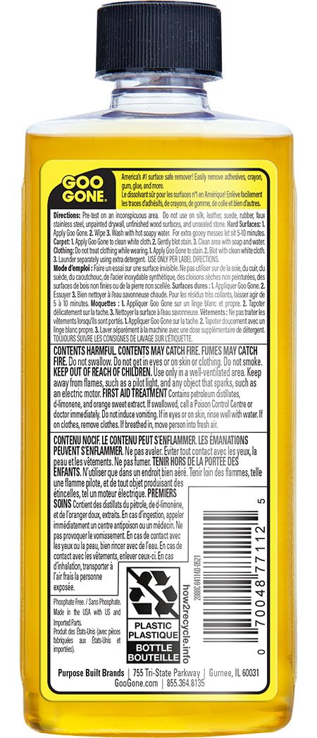 Goo Gone Adhesive Remover - 2 Pack - 8 Ounce - Surface Safe Adhesive Remover Safely Removes Stickers Labels Decals Residue Tape Chewing Gum Grease Tar Crayon Glue 🍁 All In One Marketplace Canada