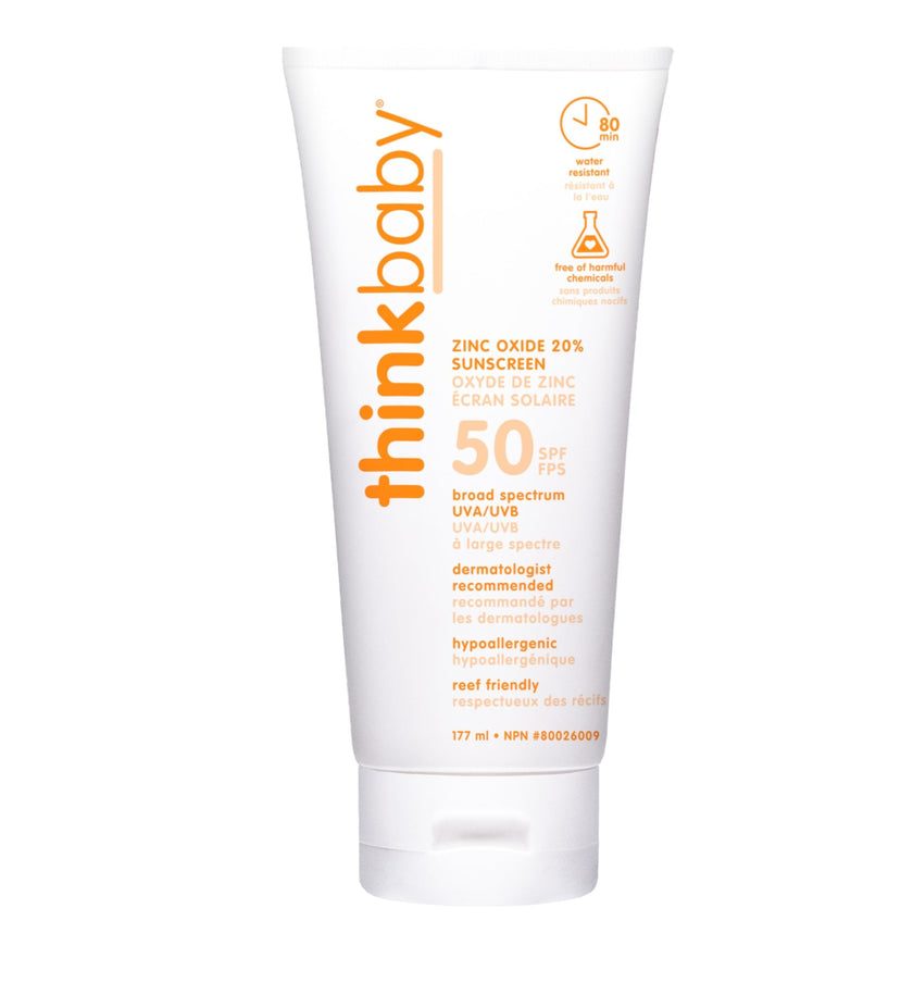 Thinkbaby - Safe Sunscreen SPF 50+, Broad Spectrum Protection - 6oz 🍁 All In One Marketplace Canada