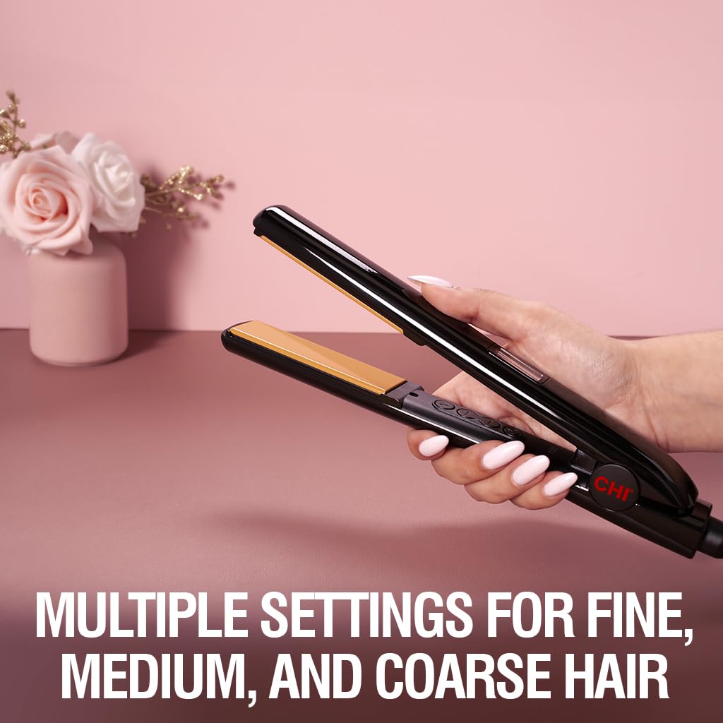 CHI Original Digital Ceramic Hairstyling Iron, Hair Straightener Delivers Shiny, Smooth Results, Even Heat for Less Damage, 1