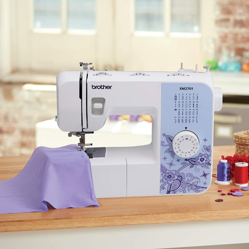 Brother XM2701 Lightweight, Full-Featured Sewing Machine with 27 Stitches, 1-Step Auto-Size Buttonholer, 6 Sewing Feet, and Instructional DVD 🍁 All In One Marketplace Canada