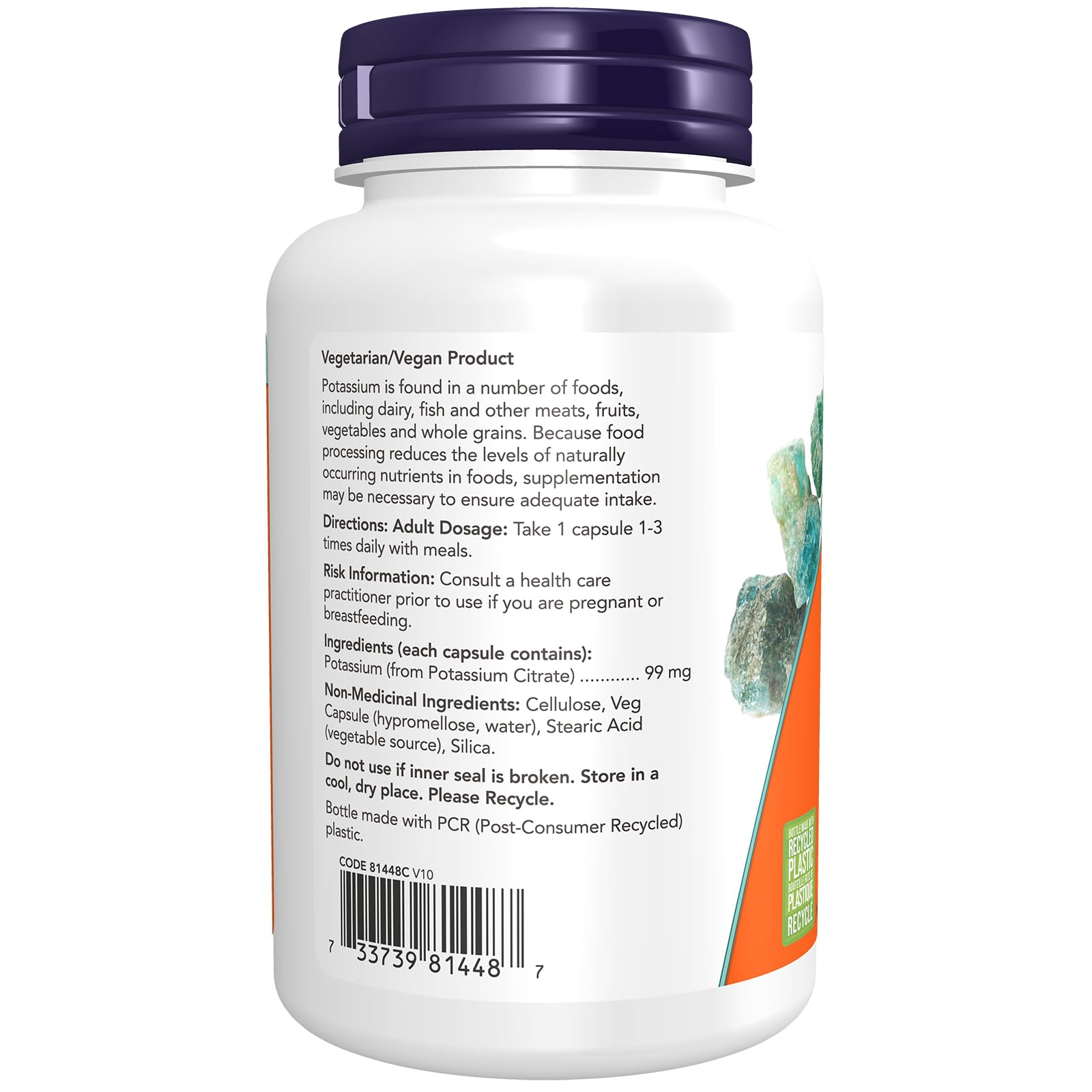 NOW Supplements, Potassium Citrate 99 mg, Supports Electrolyte Balance and Normal pH, Essential Mineral, 180 Veg Capsules 🍁 All In One Marketplace Canada