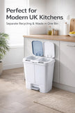 Step N’ Sort 40L Dual Compartment Recycling Bin – Slim Kitchen Waste & Recycling System (2 × 20L) 🍁 All In One Marketplace Canada