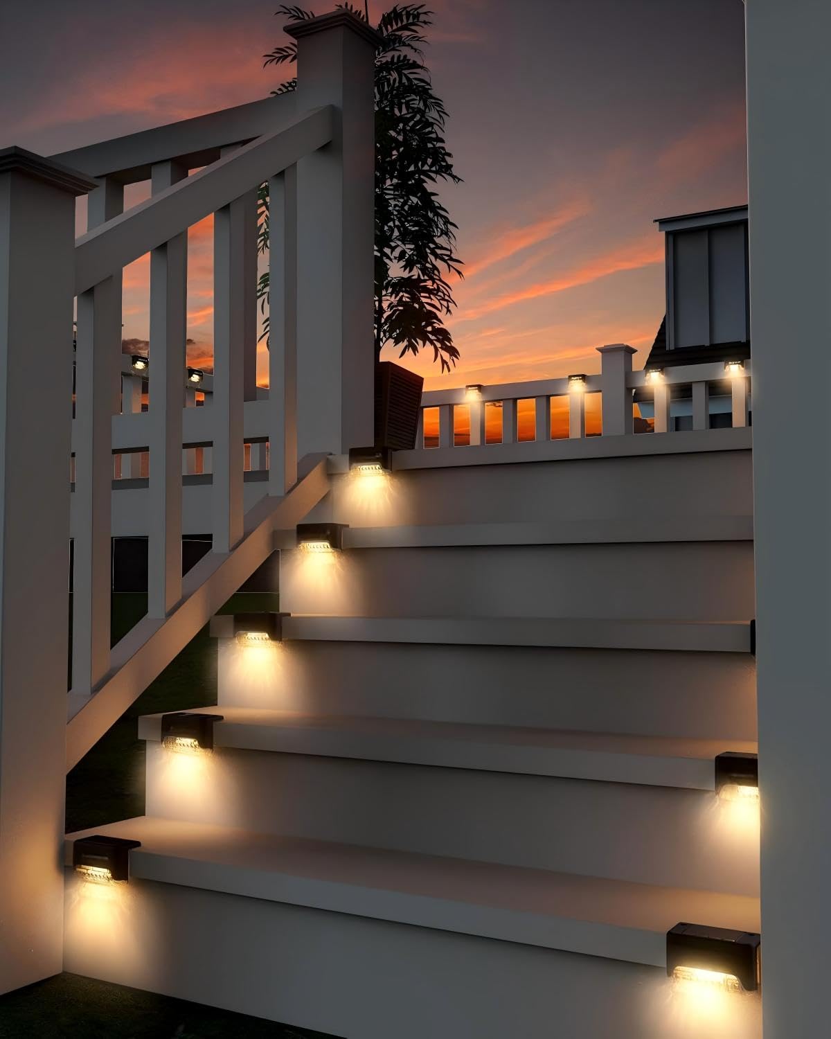 CANASUN Solar Deck Lights 16 Pack Solar Fence Light Solar Powered Outdoor Step Light IP65 Waterproof LED Pathway Light for Deck Fence Railing Garden Patio StairYard (Warm Light) 🍁 All In One Marketplace Canada