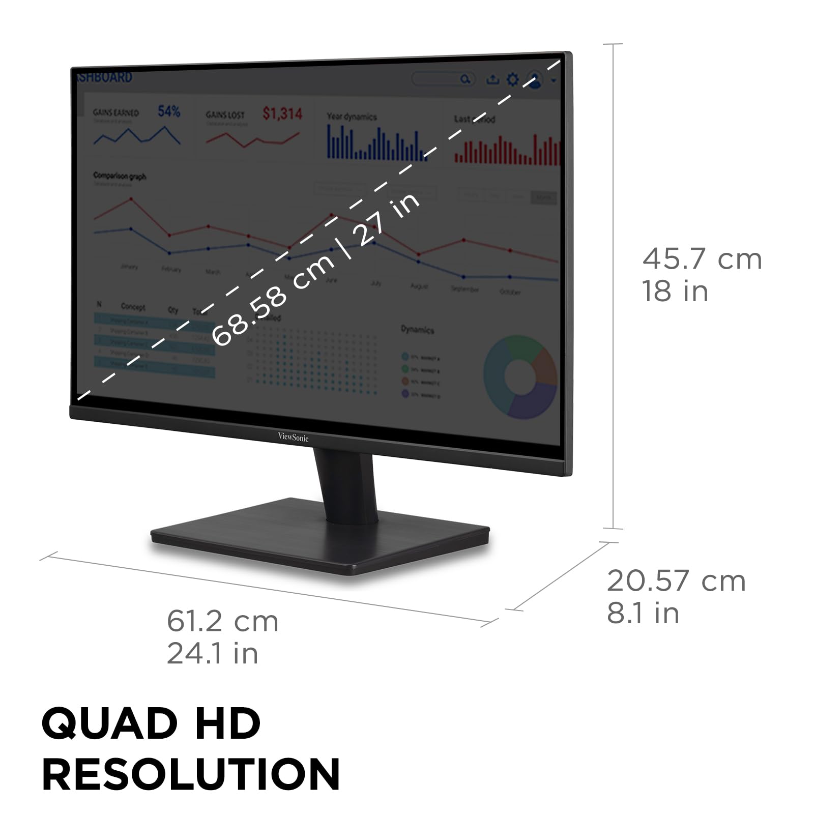 ViewSonic VS2725-2K 27 Inch QHD 1440p Monitor with 100Hz, HDMI, DisplayPort, and Variable Refresh Rate for Home and Office 🍁 All In One Marketplace Canada