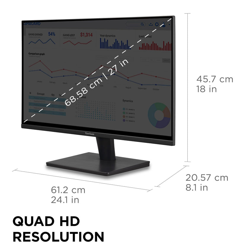 ViewSonic VS2725-2K 27 Inch QHD 1440p Monitor with 100Hz, HDMI, DisplayPort, and Variable Refresh Rate for Home and Office 🍁 All In One Marketplace Canada