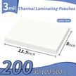 PAPRMA 3-MiL Laminating Sheets 200 Packs, Laminate Pouches Holds 8.5-x-11-inch Sheet, Clear Thermal Laminator Paper 9-x-11.5-inch 🍁 All In One Marketplace Canada