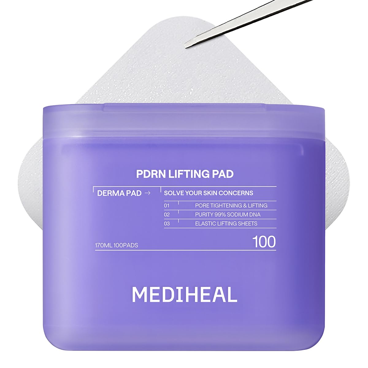 MEDIHEAL PDRN Lifting Toner Pads – Pore Tightening with Plant-Based PDRN, Peptide, Glutathione & PHA, Pore Care, Firming & Wrinkle Care, Stretchy Lifting Fabric, Korean Skin Care, 100 Pads 🍁 All In One Marketplace Canada