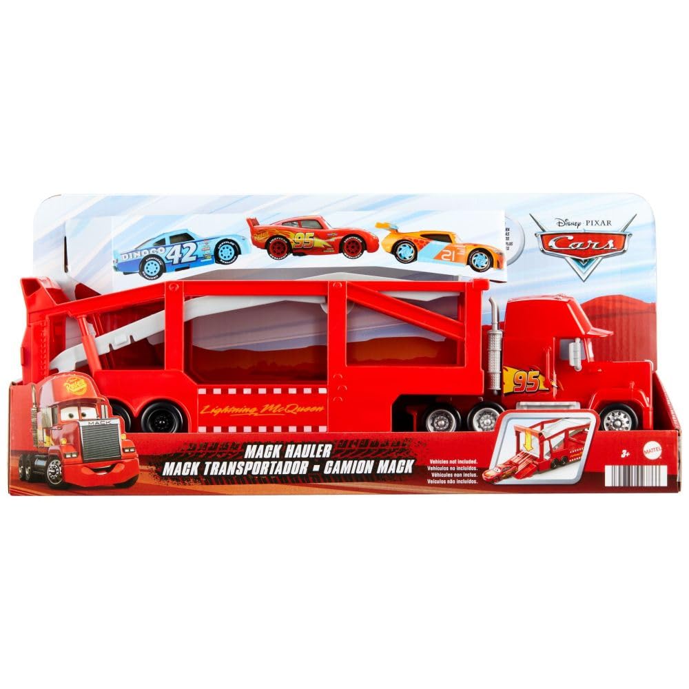 Mattel Disney Pixar Cars Mack Hauler, 13-inch Toy Transporter Truck with Ramp & Carry Storage for 12 Vehicles, Toy for Kids Ages 4 Years Old & Up 🍁 All In One Marketplace Canada