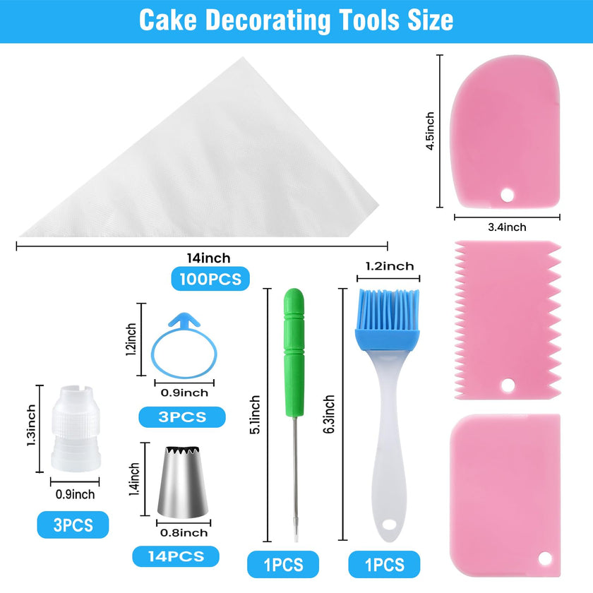 firstake Piping Bags and Tips Set - 100pcs 12 Inch Icing Bags with 14 Tips 🍁 All In One Marketplace Canada