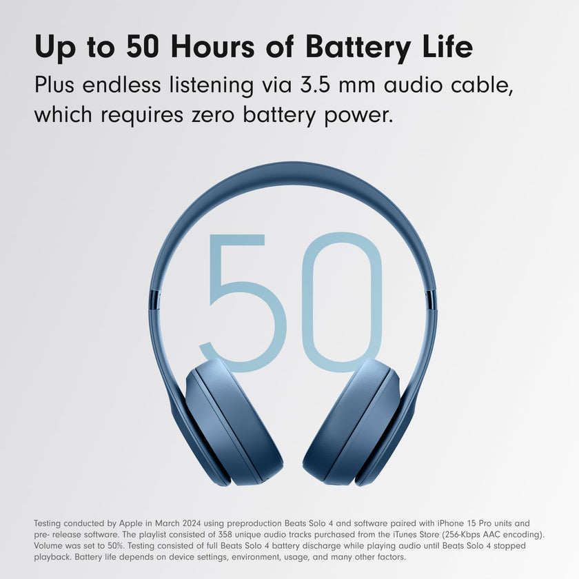 Beats Solo 4 - Wireless Bluetooth On-Ear Headphones, Apple & Android Compatible, Up to 50 Hours of Battery Life - Slate Blue 🍁 All In One Marketplace Canada