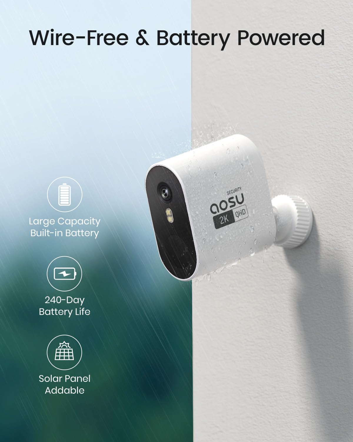 aosu Security Cameras Wireless Outdoor Home System, True 2K HD Night Vision, No Subscription Required, Long Battery Life, 166° Wide View, Spotlight & Siren Alarm, Motion Alert, Support 2.4 & 5GHz WiFi 🍁 All In One Marketplace Canada