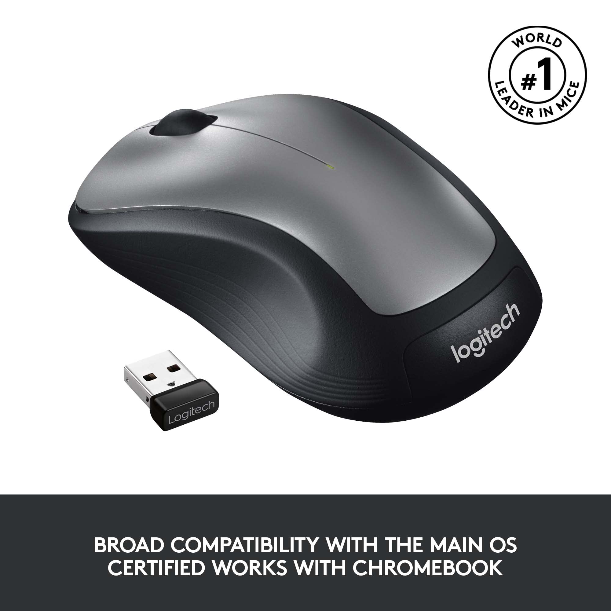 Logitech M310 Wireless Mouse, 2.4 GHz with USB Nano Receiver, 1000 DPI Optical Tracking, 18 Month Battery, Ambidextrous, Compatible with PC, Mac, Laptop, Chromebook - Silver 🍁 All In One Marketplace Canada