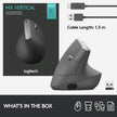 Logitech MX Vertical Wireless Mouse – Ergonomic Design Reduces Muscle Strain, Move Content Between 3 Windows and Apple Computers, Rechargeable, Graphite 🍁 All In One Marketplace Canada