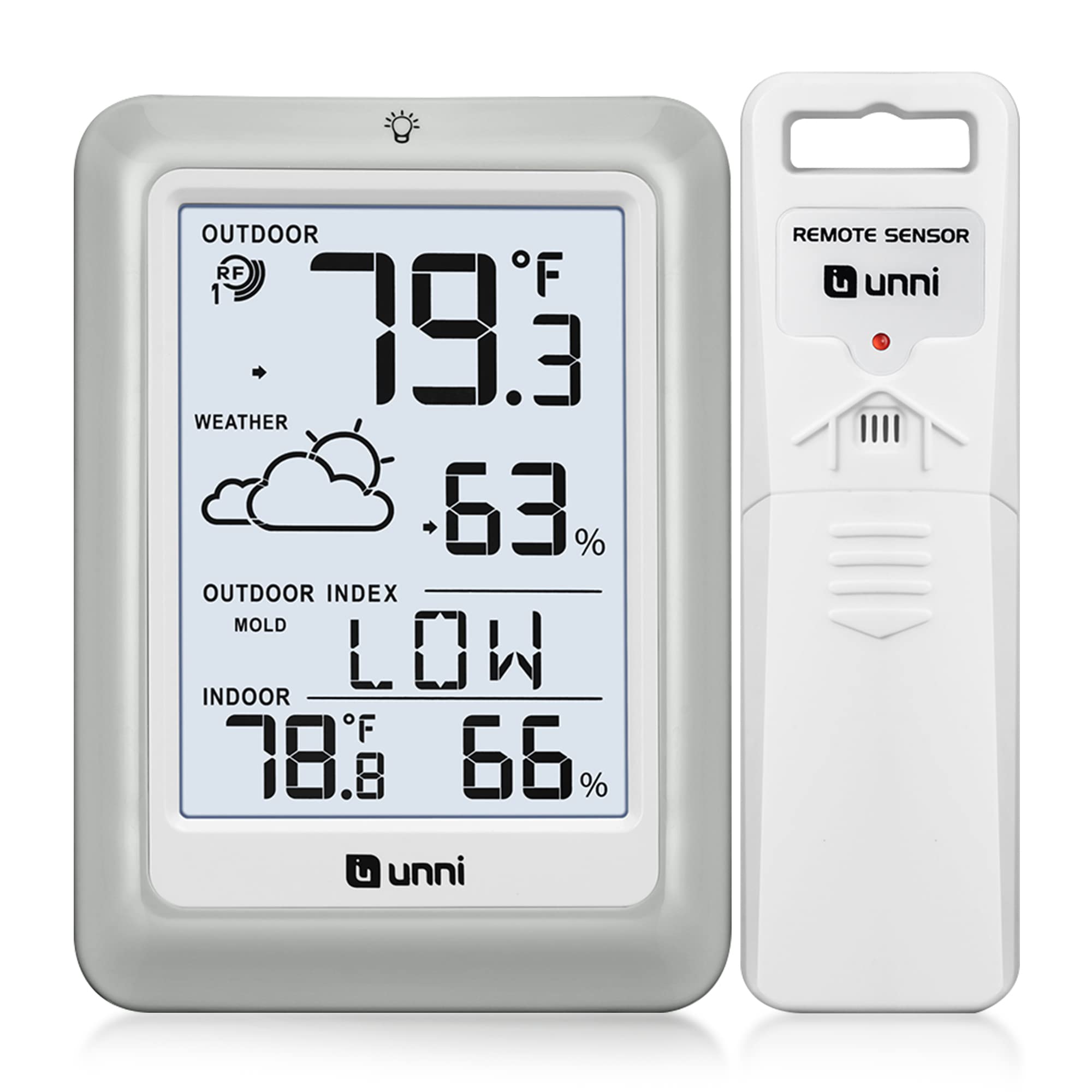Indoor Outdoor Thermometer Hygrometer Wireless Weather Station, Temperature Humidity Monitor Battery Powered Inside Outside Thermometers with 330ft Range Remote Sensor and Backlight Display 🍁 All In One Marketplace Canada
