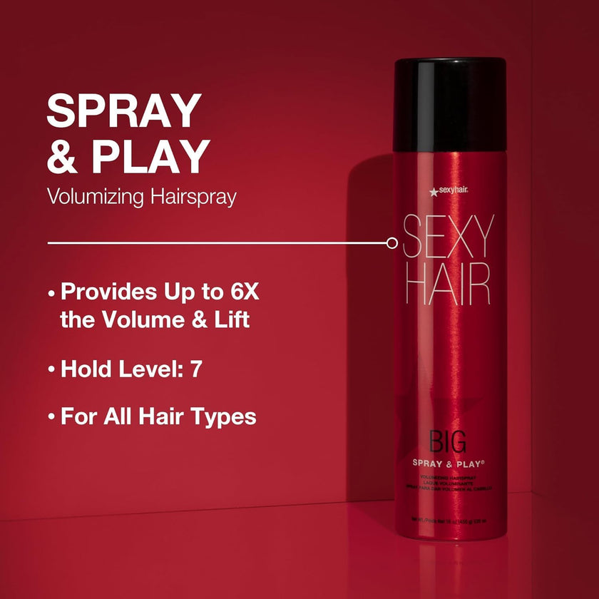 SexyHair Big Spray & Play Volumizing Hairspray, 10 Oz | Hold and Shine | Up to 72 Hour Humidity Resistance | All Hair Types 🍁 All In One Marketplace Canada