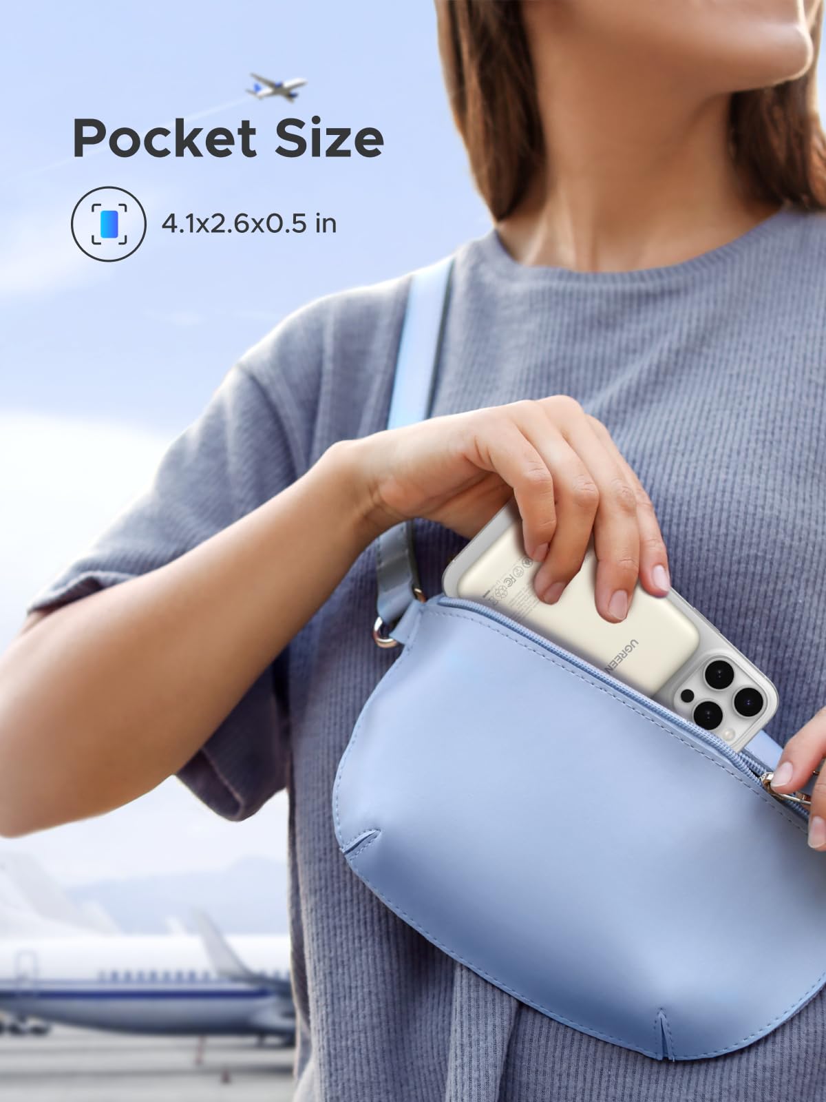 UGREEN 10000mAh PD 20W Magnetic Portable Charger, 7.5W Wireless Charging wiht Built-in USB C in/Out Battery Pack, Power Bank with 0.5M Cable Compatible with Magsafe, iPhone 16/15 Pro Max, White 🍁 All In One Marketplace Canada